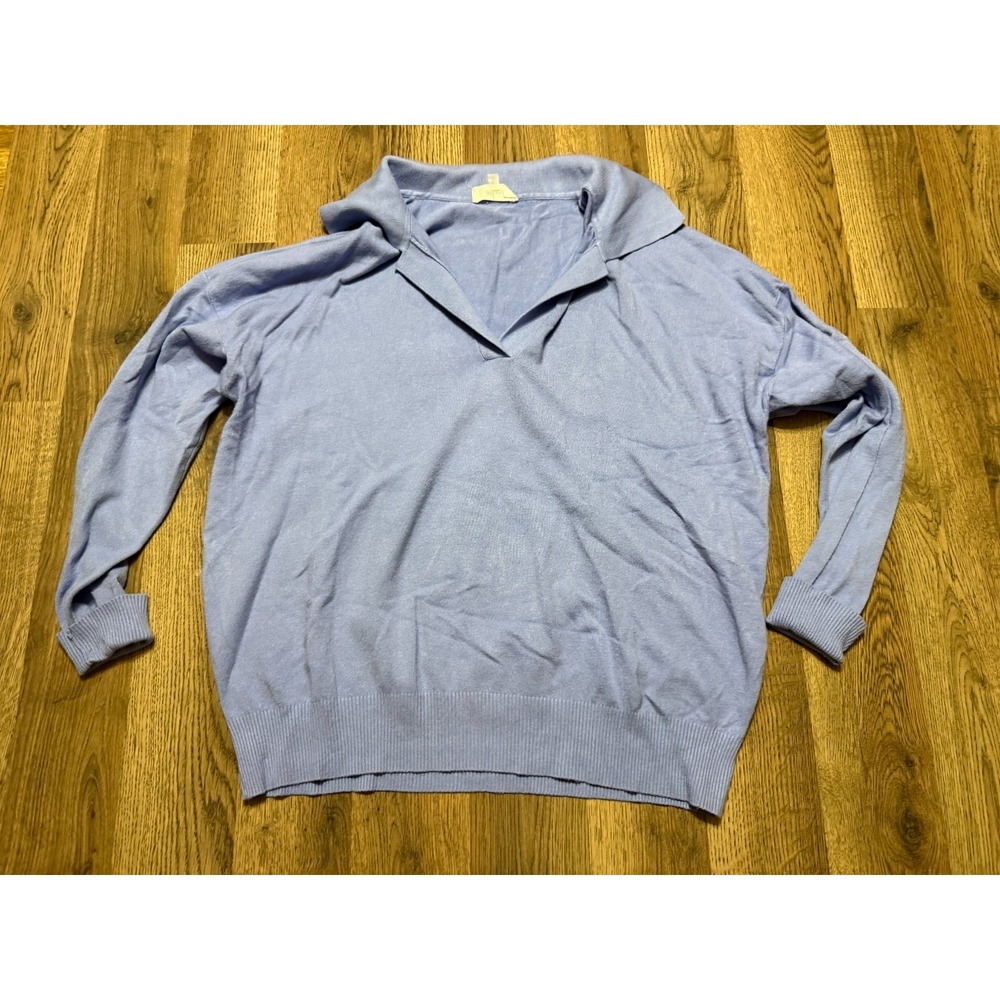 Milano Shirt, Men's Size Large, Purple, Long Sleeve, V-neck, Collared